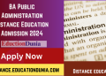 BA Public Administration Distance Education Admission